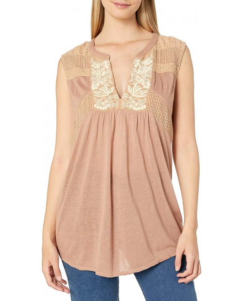 Lucky Brand Women's Size Plus Embroidered Tank Top at Women’s Clothing store