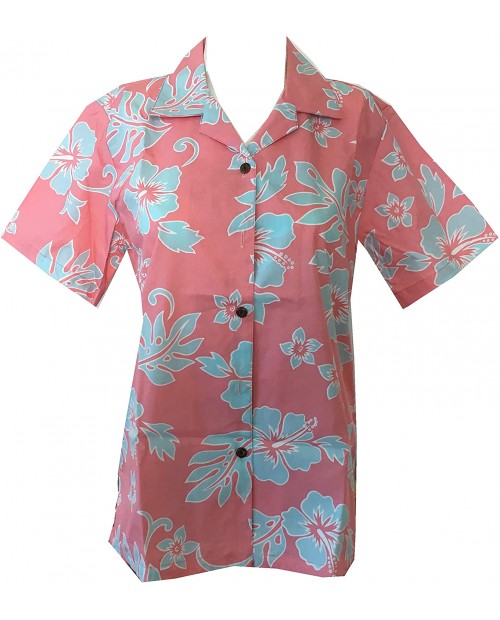 Made in Hawaii ! Women's Classic Hibiscus Flowers Hawaiian Aloha Camp Shirt at  Women’s Clothing store