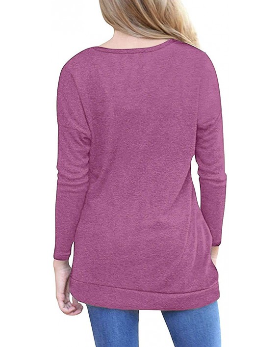 MOLERANI Women's Casual Long Sleeve Round Neck Loose Tunic T Shirt Blouse Tops at Women’s Clothing store