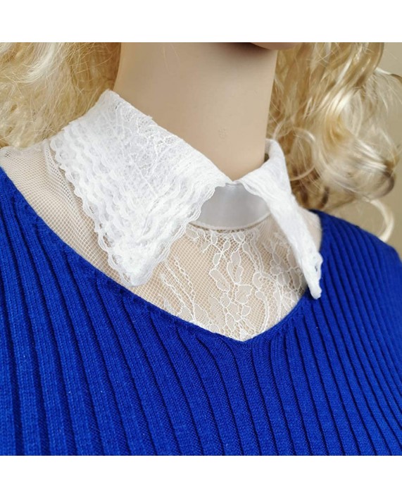 Sexy Fake Collar for Women Girl Lace Detachable Fashion Faux Collars Blouse for Girls White at Women’s Clothing store