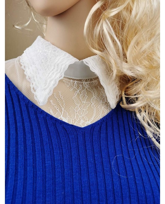 Sexy Fake Collar for Women Girl Lace Detachable Fashion Faux Collars Blouse for Girls White at Women’s Clothing store