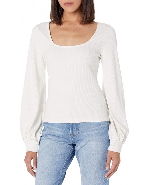 The Drop Women's @lucyswhims Square-Neck Balloon-Sleeve Cropped Top