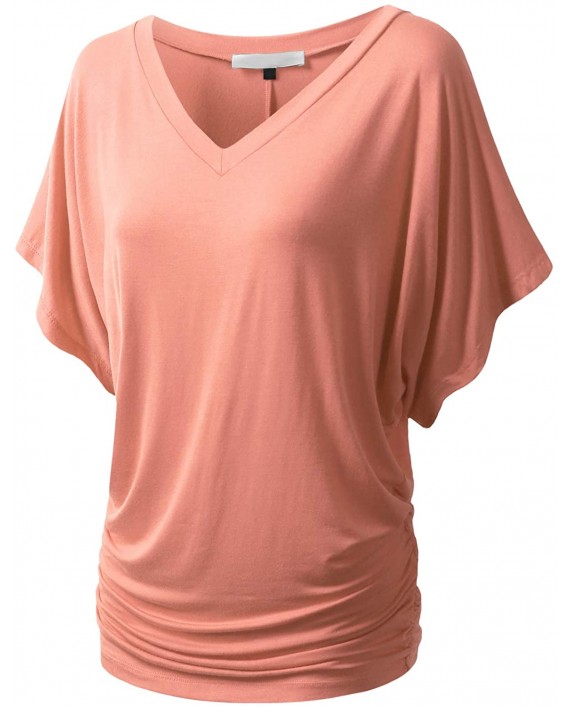URBANCLEO Womens Short Sleeve Dolman Drape Top Shirts Plus at Women’s Clothing store