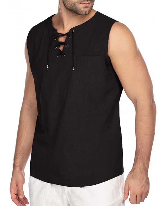 COOFANDY Mens Fashion T Shirt Cotton Tee Hippie Shirts Sleeveless Yoga Top
