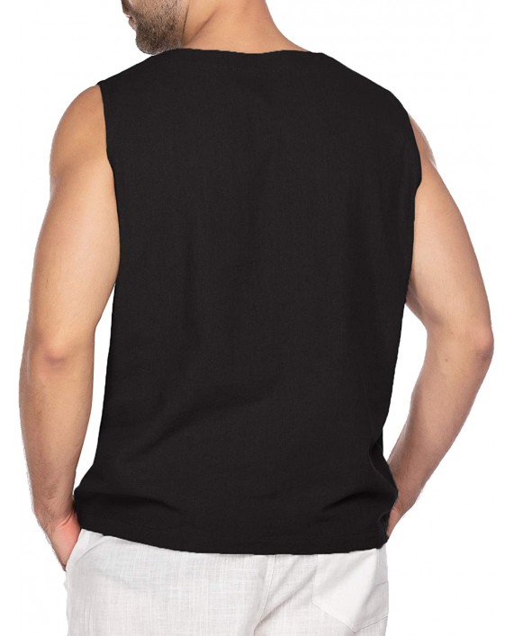 COOFANDY Mens Fashion T Shirt Cotton Tee Hippie Shirts Sleeveless Yoga Top