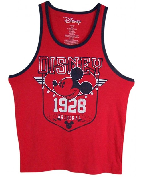 Disney Mens Red Original 1928 Mickey Mouse Tank Shirt at Men’s Clothing store