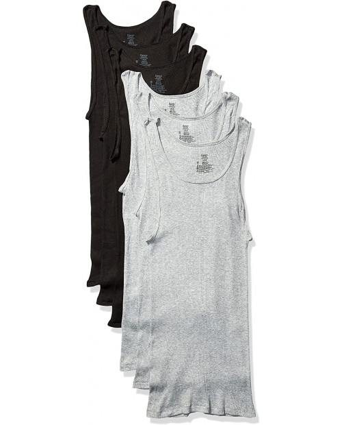 Hanes Ultimate Men's Dyed Tank Black Grey at  Men’s Clothing store