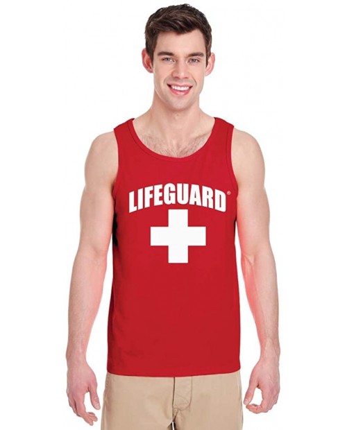 LIFEGUARD Official Licensed Mens Muscle Tank Tee Shirt Apparel Red White Blue at  Men’s Clothing store
