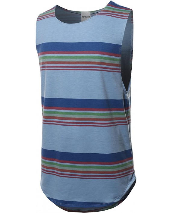 Men's Patterned Print Short Or Sleeveless Crew Neck French Terry Tee Top at Men’s Clothing store
