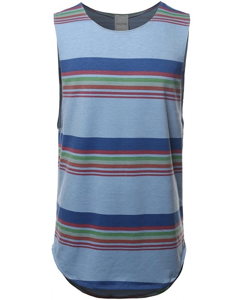 Men's Patterned Print Short Or Sleeveless Crew Neck French Terry Tee Top at  Men’s Clothing store