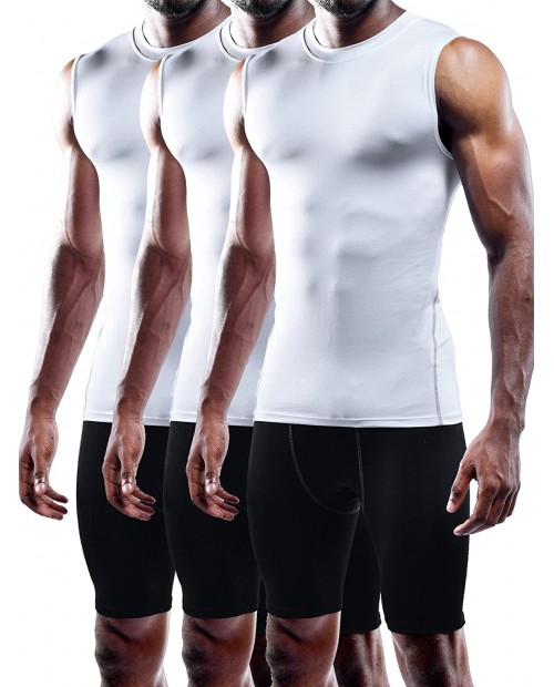 Neleus Men's 3 Pack Compression Tank Top Dry Fit Athletic Shirts