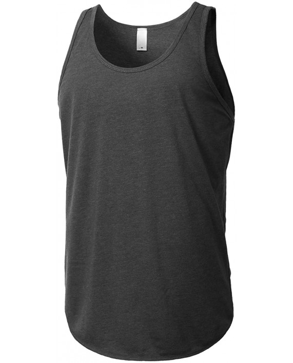 URBANCREWS Mens Hipster Hip Hop Classic Casual Solid Tank Top T-Shirt at Men’s Clothing store