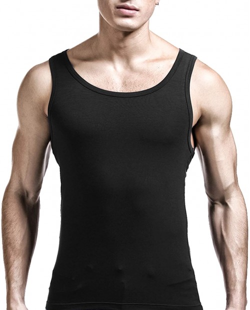 Zariocy Mens Compression Shirt Slimming Body Shaper Slim Tank Top Vest at  Men’s Clothing store