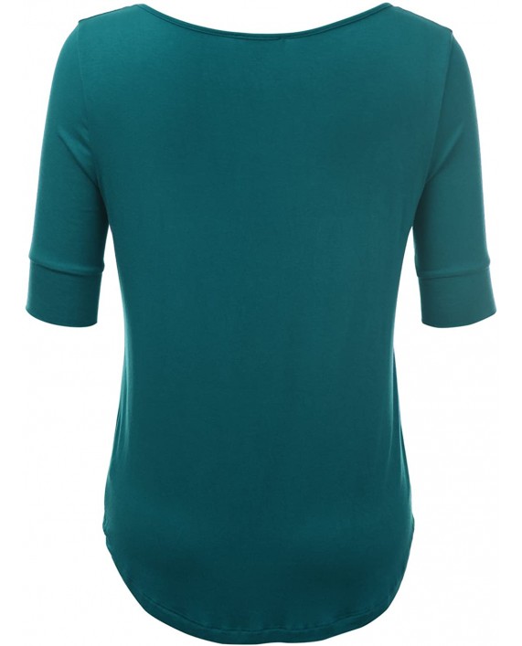 Basic Solid Scoop Neck Short Sleeve Big Plus Size Top Teal Size 1XL at Women’s Clothing store