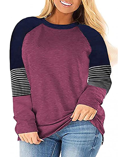 CARCOS Plus Size Tops for Women Twist Knotted Shirts Raglan Tunic Blouses L-5XL at Women’s Clothing store