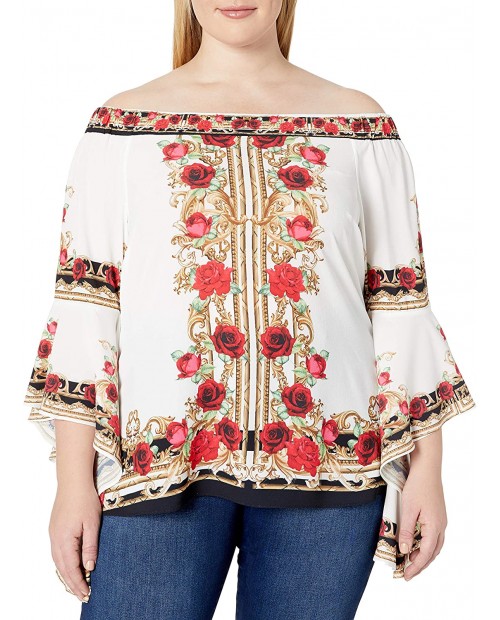 City Chic Women's Apparel Women's Plus Size Bardot top with Ruffled Sleeve Enchantment 16 at Women’s Clothing store