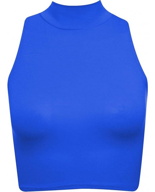 COMMENCER Women's Sleeveless Cropped High Neck Stretch Top at Women’s Clothing store