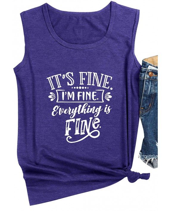 Its Fine Im Fine Everythings Fine Sweatshirt Womens Tunic Tops Graphic Tees Beach Shirts Cute Tanks