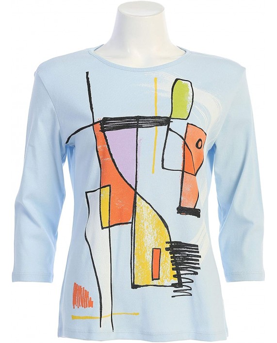 Jess & Jane Women's Modern Art Cotton Tee Shirt Top at Women’s Clothing store