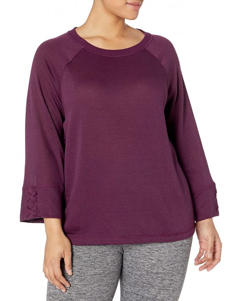 JUST MY SIZE Women's Plus Size Sweatshirt with Lace-up Sleeves at  Women’s Clothing store