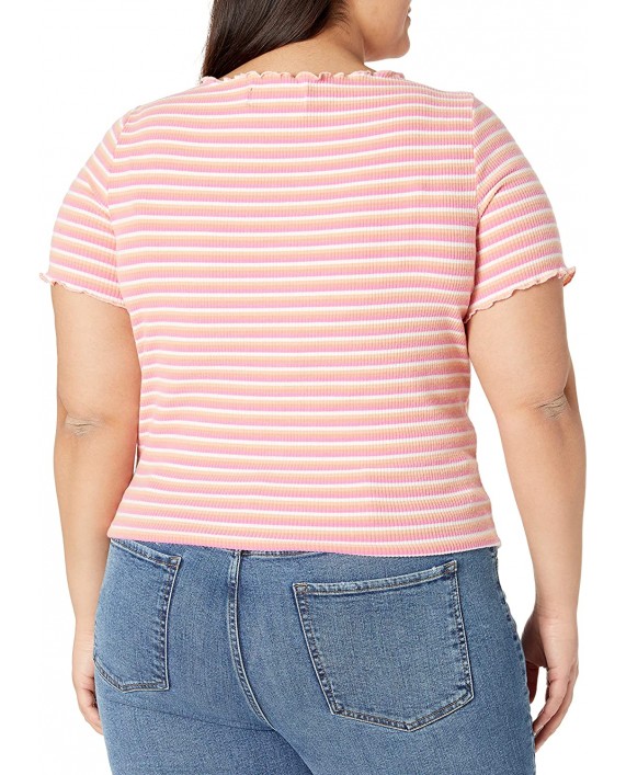 KENDALL + KYLIE Women's Plus Size Cropped Knit Top with Front Tie at Women’s Clothing store