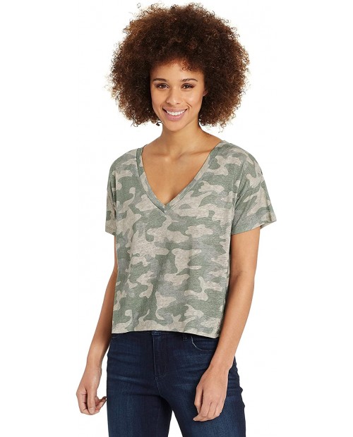 Skinnygirl Women's Dahlia V-Neck Short Sleeve Tee Shirt at Women’s Clothing store
