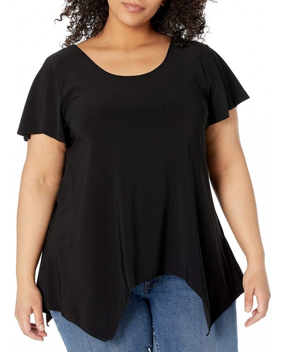 Star Vixen Women's Plus-Size Sharkbite Top with Necklace at Women’s Clothing store Fashion T Shirts