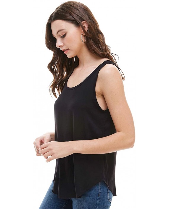 Alexander + David Womens Prewashed Woven Tank Top - Slightly Flared A-Line Round Neck Top at Women’s Clothing store