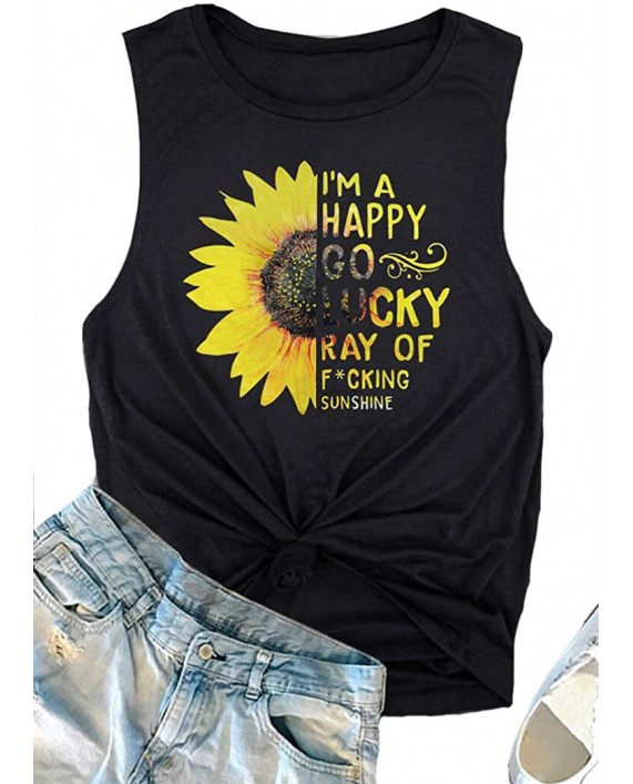 Amiawen Sunflower Shirts for Women Faith Tops Summer Sleeveless Muscle Tanks Casual Blouse Junior Teen Girls Graphic Tees at Women’s Clothing store