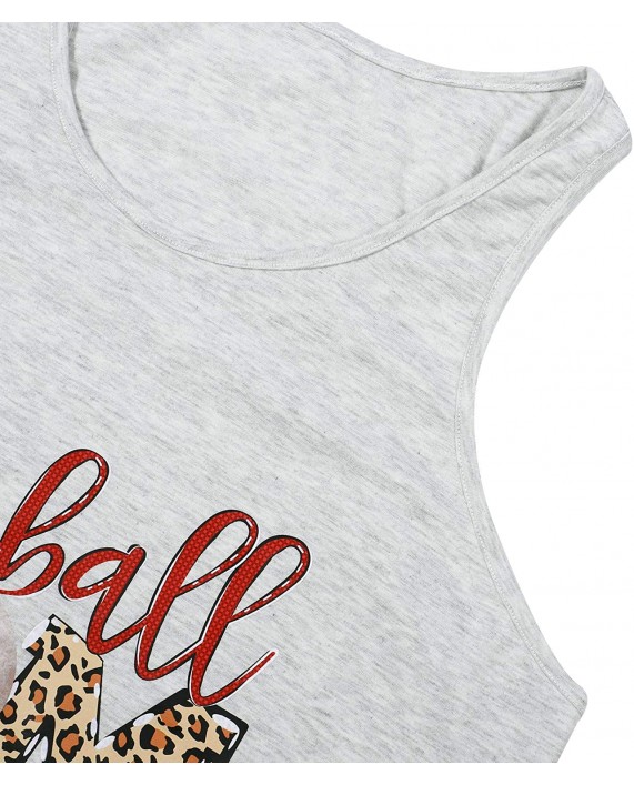 BANGELY Baseball Mom Tank Tops Women Leopard Letter Print Graphic Tank Casual Summer Shirt Vest at Women’s Clothing store