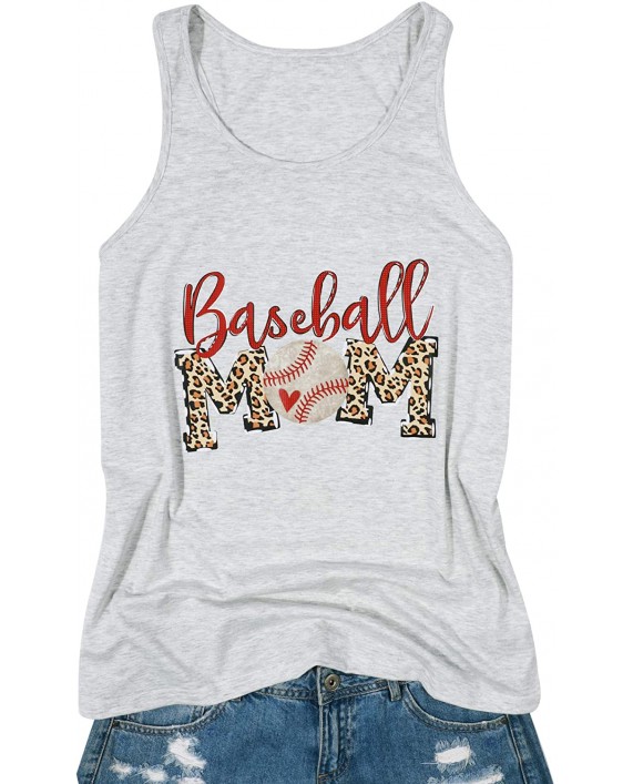 BANGELY Baseball Mom Tank Tops Women Leopard Letter Print Graphic Tank Casual Summer Shirt Vest at Women’s Clothing store