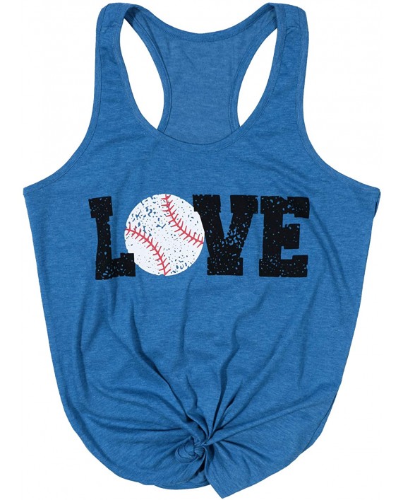 Baseball Tank Tops Women Love Letter Print Vest Sleeveless Baseball Graphic Print T Shirt at Women’s Clothing store