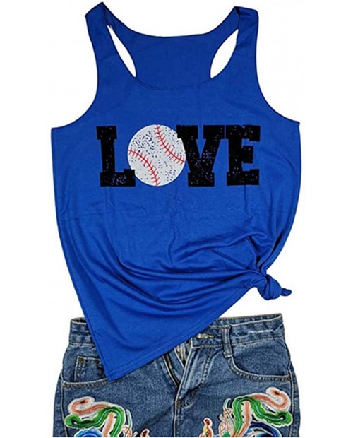 Baseball Tank Tops Women Love Letter Print Vest Sleeveless Baseball Graphic Print T Shirt at  Women’s Clothing store