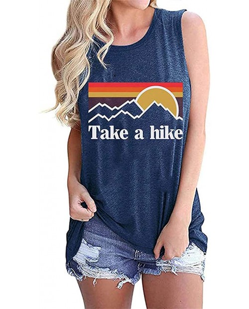 Binshre Women Take a Hike Tank Top Camping Graphic Vest Casual Letter Print Sleeveless Top at  Women’s Clothing store