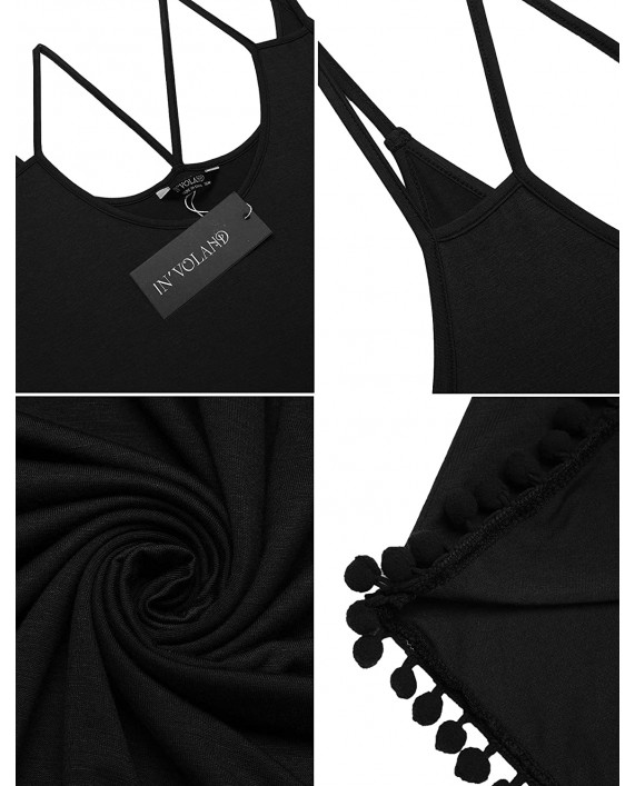 IN'VOLAND Womens Plus Size Tank Tops Flowy V Neck Casual Sexy Summer Sleeveless Shirts Spaghetti Strap Cami Camisole
