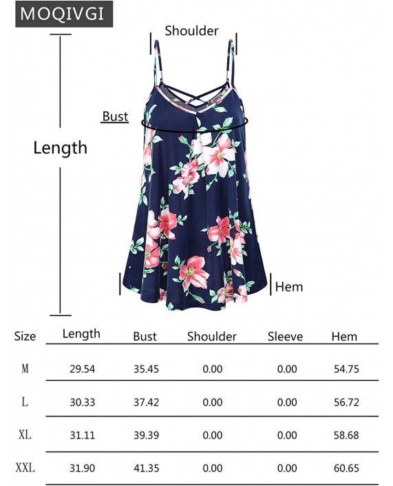 MOQIVGI Womens Summer Spaghetti Strap Tank Top Casual Flowy Camisoles at Women’s Clothing store