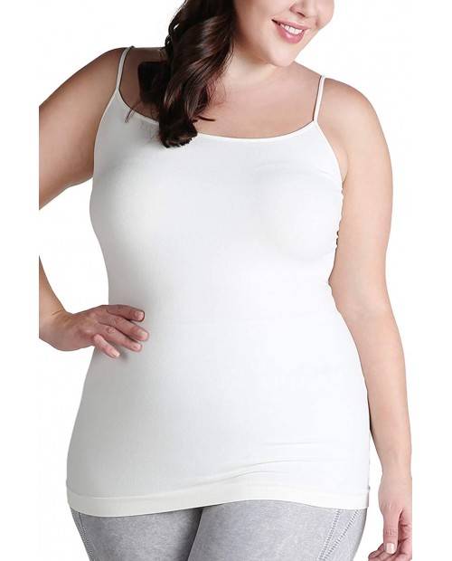 NIKIBIKI Women Seamless Premium Classic Camisole Made in U.S.A Plus Size White at Women’s Clothing store