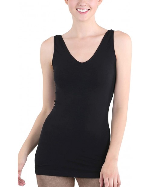 NIKIBIKI Women Seamless Reversible Classic Tank Top Made in U.S.A One Size Black at  Women’s Clothing store