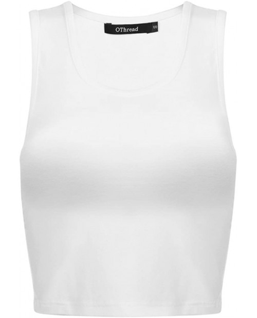 OThread & Co. Women's Basic Crop Tops Stretchy Casual Scoop Neck Sleeveless Crop Tank Top at  Women’s Clothing store