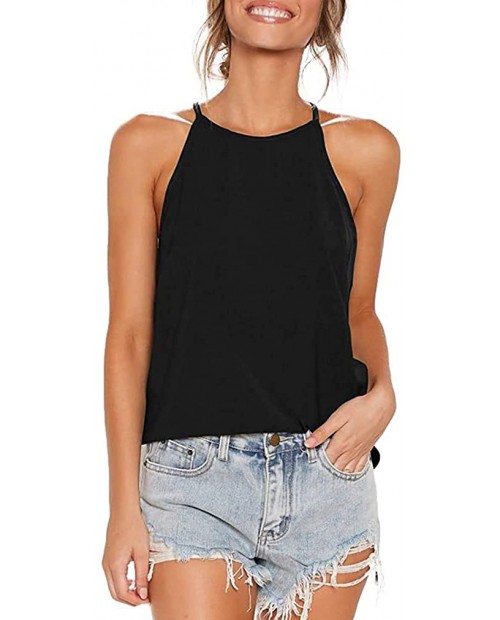 TARSE Women's Halter Cami Tank Tops Cute Flowy Camisole Shirts Sexy Sleeveless Basic Tees Blouse at  Women’s Clothing store