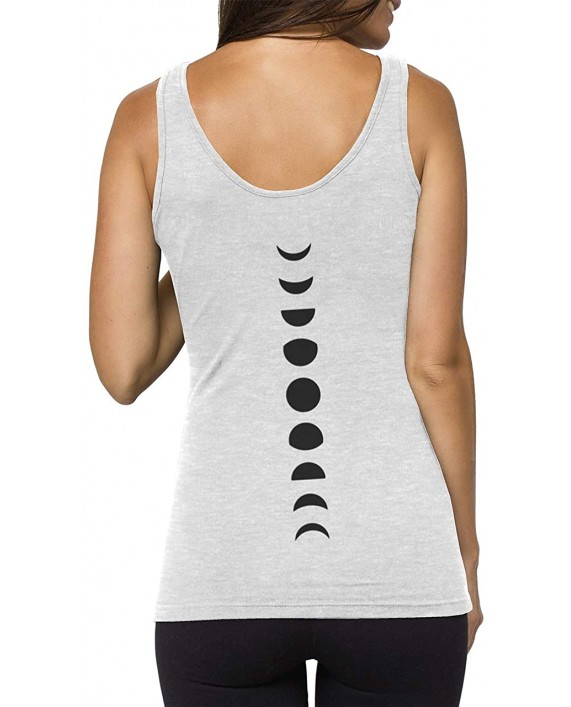 TREELANCE Organic Cotton Yoga Workout Tank Top Moon Phases Shirts Tops Tees Tanks for Women at Women’s Clothing store