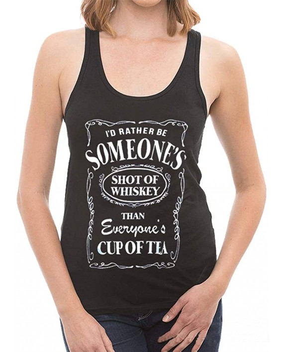 Women Funny Shot of Whiskey Workout Tank O-Neck Graphic Drinking Racerback Tee Shirt Vest at Women’s Clothing store