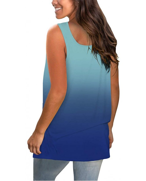 XIEERDUO Womens Tank Tops Loose Fit Sleeveless Shirts Summer Tunic Blue XXL