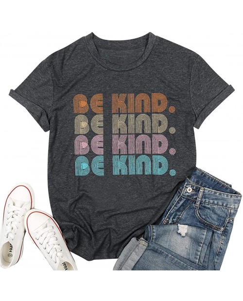 Be Kind T Shirts Women Colorful Graphic Kindness Shirt Casual Inspirational Short Sleeve Tees Tops at  Women’s Clothing store