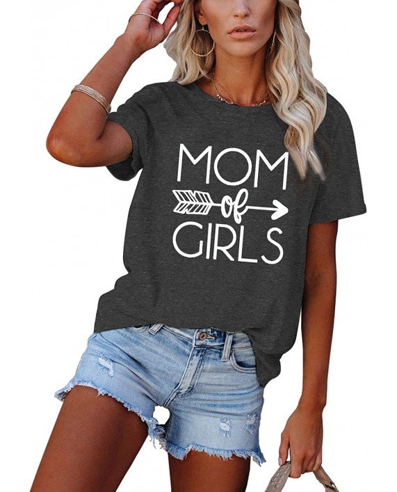 BLANCHES Mom of Girls T Shirt Women Mama Gift Tee Cute Saying Tops Mothers Day Clothes