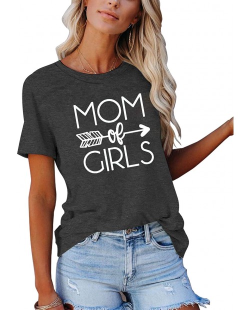 BLANCHES Mom of Girls T Shirt Women Mama Gift Tee Cute Saying Tops Mothers Day Clothes