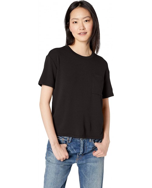  Brand - Daily Ritual Women's Supersoft Terry Short-Sleeve Boxy Pocket Tee