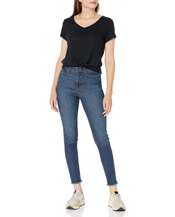 Brand - Goodthreads Women's Linen Modal Jersey V-Neck Short-Sleeve T-Shirt