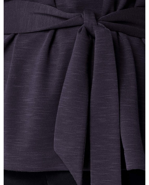 Brand - Meraki Women's Relaxed Fit Jersey Tie Front Top