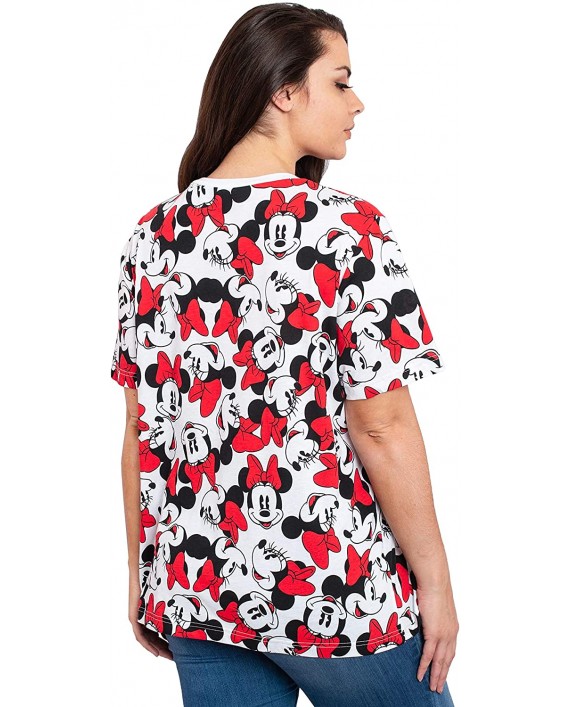 Disney Womens Plus Size T-Shirt Minnie Mouse All Over Print